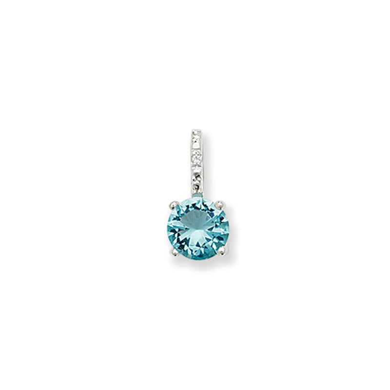 Sterling Silver Light Blue Cubic Zirconia Necklace - Hypoallergenic Sterling Silver Jewellery by Aeon