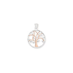 Sterling Silver Rose Gold Plated Tree Of Life Necklace - Hypoallergenic Sterling Silver Jewellery by Aeon  30mm * 22mm