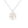 Sterling Silver Rose Gold Plated Tree Of Life Necklace - Hypoallergenic Sterling Silver Jewellery by Aeon  30mm * 22mm