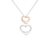 Sterling Silver Rose Gold Double Heart Necklace - Hypoallergenic Sterling Silver Jewellery by Aeon