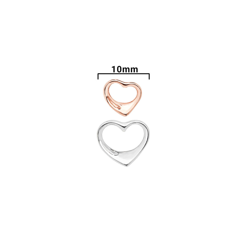 Sterling Silver Rose Gold Double Heart Necklace - Hypoallergenic Sterling Silver Jewellery by Aeon