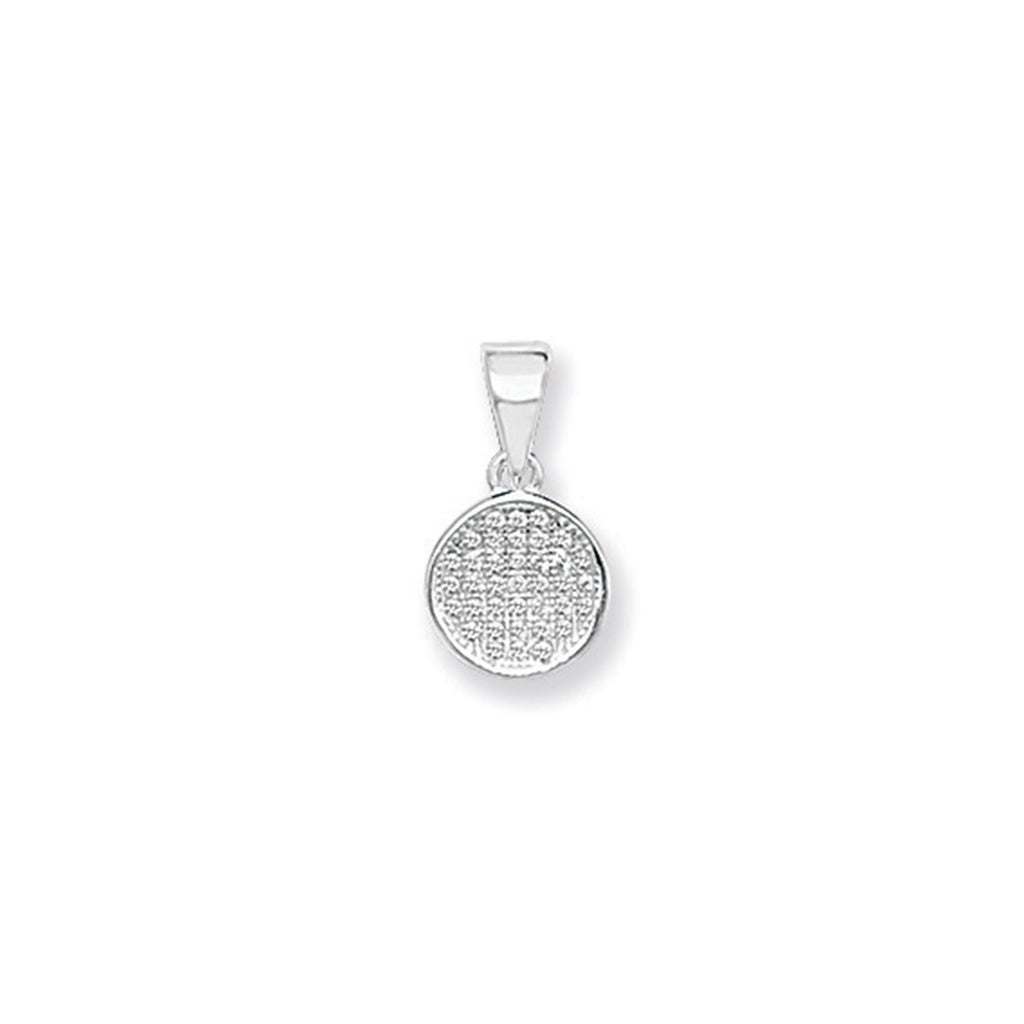 Sterling Silver Round White Cubic Zirconia Necklace - Hypoallergenic Sterling Silver Jewellery by Aeon