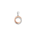 Sterling Silver Two Tone Circle Necklace - Hypoallergenic Sterling Silver Jewellery by Aeon  23mm * 14mm