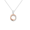 Sterling Silver Two Tone Circle Necklace - Hypoallergenic Sterling Silver Jewellery by Aeon  23mm * 14mm