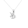 Sterling Silver Unicorn Head Necklace - Hypoallergenic Sterling Silver Pendant - Jewellery - 16mm * 10mm