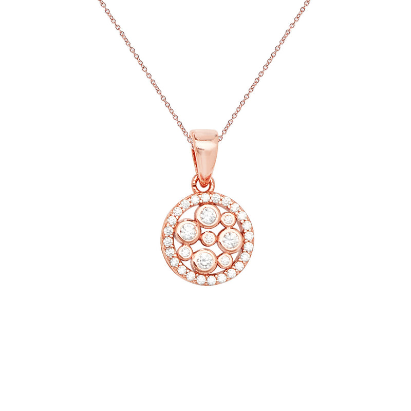 Sterling Silver Rose Gold Plated Necklace - Hypoallergenic Sterling Silver Jewellery by Aeon - 19mm * 11mm