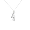 Sterling Silver Unicorn Charm Necklace - Hypoallergenic Pendant -  Jewellery for Girls - 22mm * 8mm