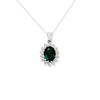 Sterling Silver Emerald Coloured Necklace - Hypoallergenic Sterling Silver Jewellery by Aeon