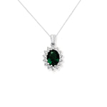 Sterling Silver Emerald Coloured Necklace - Hypoallergenic Sterling Silver Jewellery by Aeon