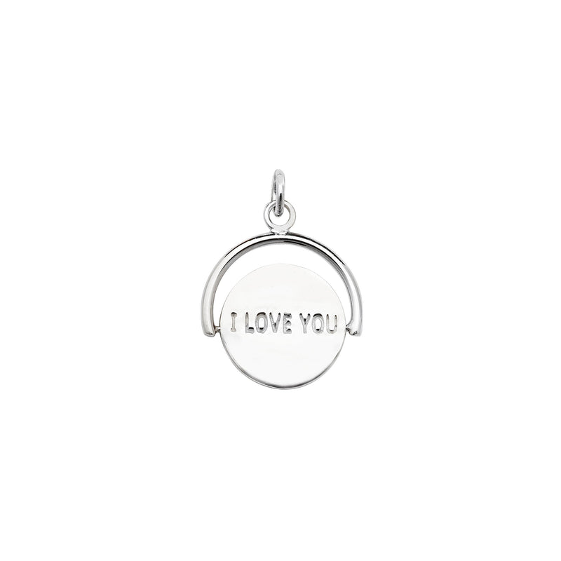 Sterling Silver I Love You Swinging Necklace - Hypoallergenic Sterling Silver Jewellery by Aeon - 22mm * 16mm