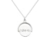 Sterling Silver I Love You Swinging Necklace - Hypoallergenic Sterling Silver Jewellery by Aeon - 22mm * 16mm