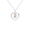 Sterling Silver Heart Pendant With Rose Gold Plated Necklace - Hypoallergenic Sterling Silver Jewellery by Aeon - 23mm * 18mm