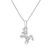 Sterling Silver Childrens Unicorn Pendant with  on 16" Necklace.  Suitable for children.