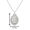 Sterling Silver Miraculous Medal Necklace with Cubic Zironcia. Hypoallergenic Sterling Silver Jewellery by Aeon