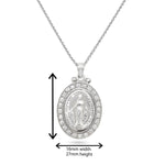 Sterling Silver Miraculous Medal Necklace with Cubic Zironcia. Hypoallergenic Sterling Silver Jewellery by Aeon