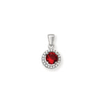 Sterling Silver Cubic Zirconia Garnet Necklace - Hypoallergenic Sterling Silver Jewellery by Aeon