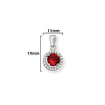 Sterling Silver Cubic Zirconia Garnet Necklace - Hypoallergenic Sterling Silver Jewellery by Aeon