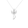 Sterling Silver Angel Pendant with Heart Necklace - Hypoallergenic Sterling Silver Jewellery by Aeon