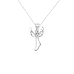 Sterling Silver Angel Pendant with Heart Necklace - Hypoallergenic Sterling Silver Jewellery by Aeon