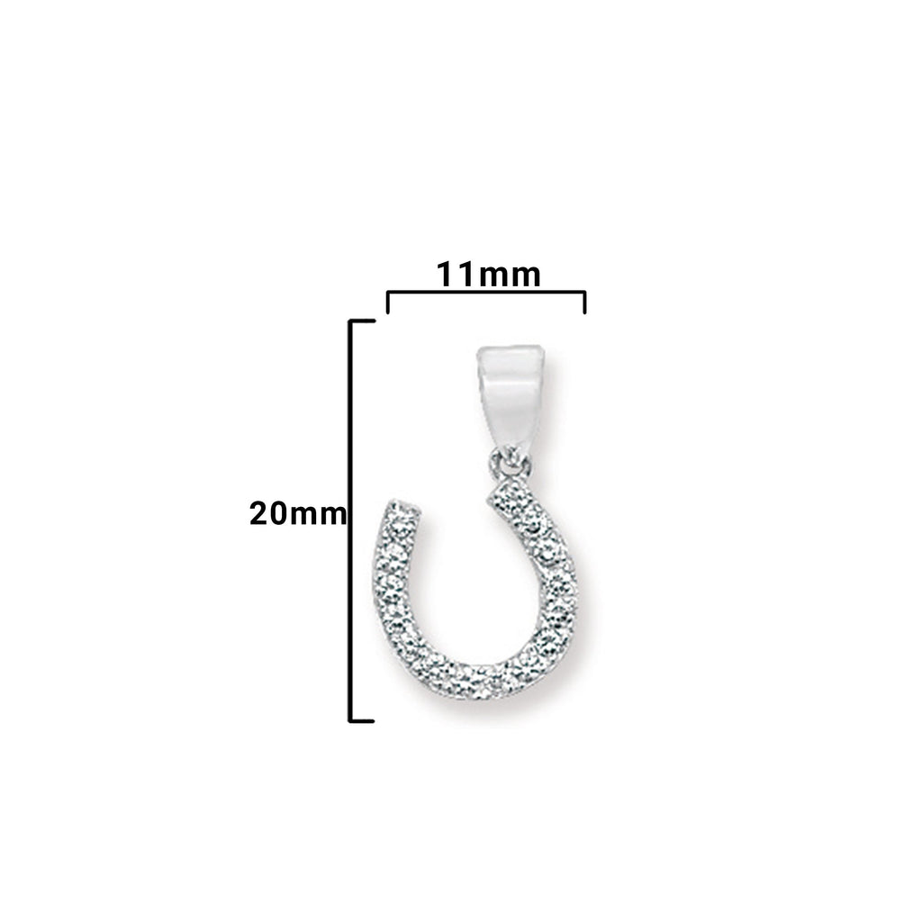 Sterling Silver  Horse Shoe Necklace - Hypoallergenic  Pendant -  - 20mm * 11mm
