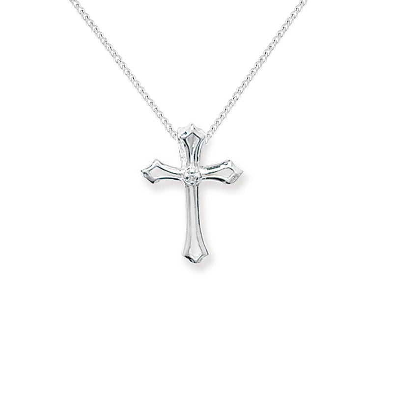 Sterling Silver Cross Necklace - Hypoallergenic Sterling Silver Jewellery by Aeon  - 19mm * 13mm