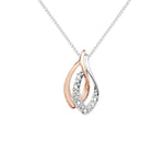 Sterling Silver Rose Gold Rhodium Plated Necklace - Hypoallergenic Sterling Silver Jewellery by Aeon- 19mm * 11mm