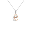 Sterling Silver Rose Gold Rhodium Plated  Necklace - Hypoallergenic Sterling Silver Jewellery by Aeon- 23mm * 12mm