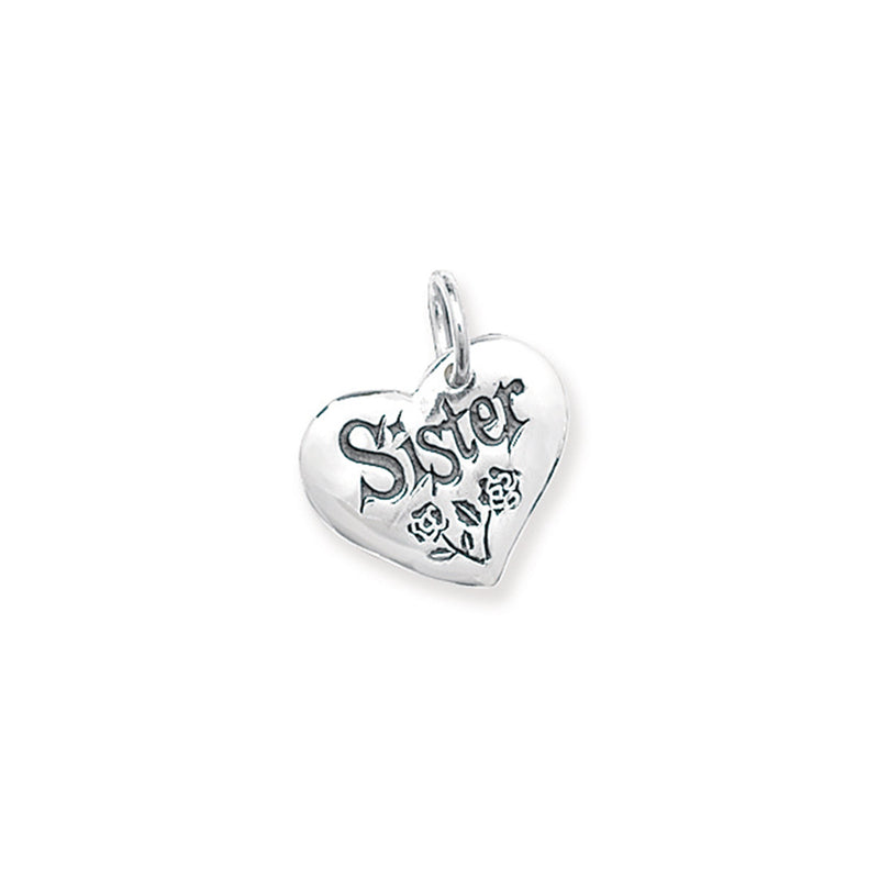 Sterling Silver Sister Heart Necklace - Hypoallergenic Sterling Silver Jewellery by Aeon - 20mm * 12mm