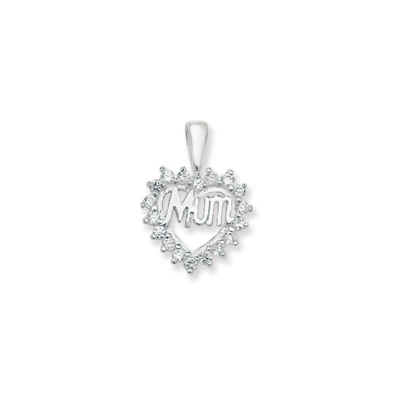 Sterling Silver Mum Necklace - Hypoallergenic Sterling Silver Jewellery - 25mm * 17mm