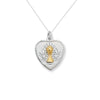 First Holy Communion Heart Medal with Chalice Host Necklace  - Hypoallergenic Sterling Silver Jewellery for Kids - 23mm * 17mm