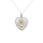 First Holy Communion Heart Medal with Chalice Host Necklace  - Hypoallergenic Sterling Silver Jewellery for Kids - 23mm * 17mm