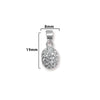 Aeon Sterling Silver Oval Clear Crystal Pendant, Necklace Chain - Hypoallergenic Sterling Silver Pendant - Romantic Fashionable Stylish Ladies Jewellery - 19mm * 8mm