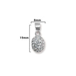 Aeon Sterling Silver Oval Clear Crystal Pendant, Necklace Chain - Hypoallergenic Sterling Silver Pendant - Romantic Fashionable Stylish Ladies Jewellery - 19mm * 8mm