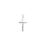 Sterling Silver Faith Love Hope Necklace - Hypoallergenic Sterling Silver Jewellery by Aeon - 33mm * 16mm