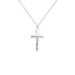 Sterling Silver Faith Love Hope Necklace - Hypoallergenic Sterling Silver Jewellery by Aeon - 33mm * 16mm