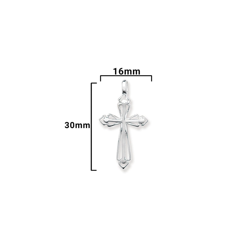 Sterling Silver Cross Necklace - Hypoallergenic Sterling Silver Jewellery by Aeon - 30mm * 16mm