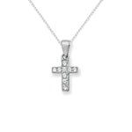 Sterling Silver Small Cross Necklace - Hypoallergenic Sterling Silver Jewellery by Aeon  - 14mm * 9mm