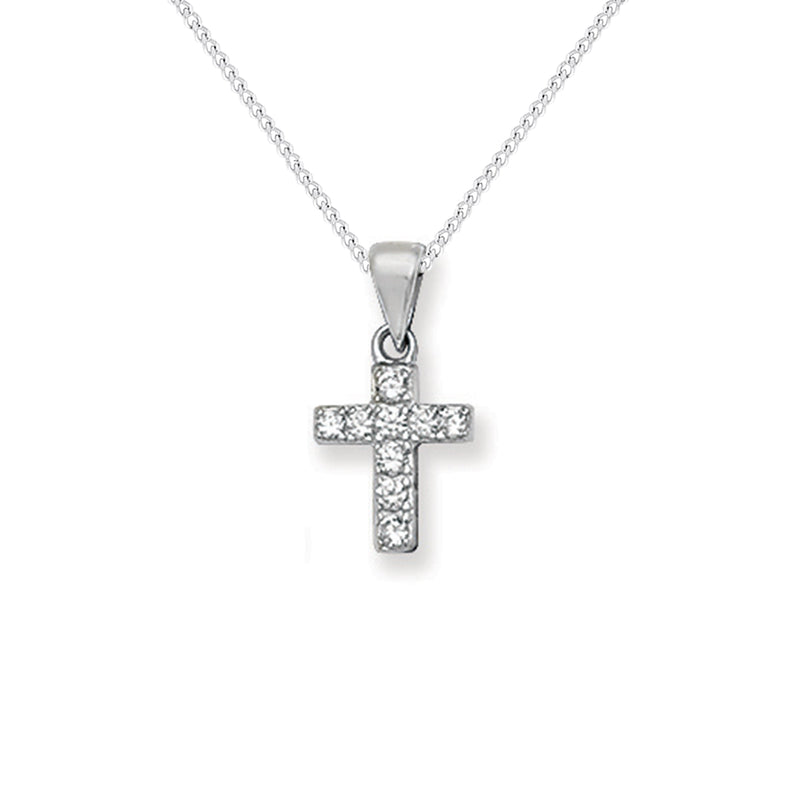 Sterling Silver Small Cross Necklace - Hypoallergenic Sterling Silver Jewellery by Aeon  - 14mm * 9mm