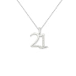 Sterling Silver 21 Necklace - Hypoallergenic Sterling Silver Jewellery