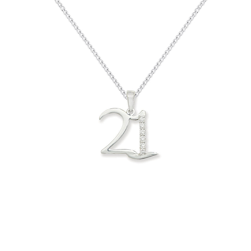 Sterling Silver 21 Necklace - Hypoallergenic Sterling Silver Jewellery