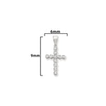 Sterling Silver Cubic Zirconia Cross Necklace - Hypoallergenic Sterling Silver Jewellery by Aeon  27mm * 15mm