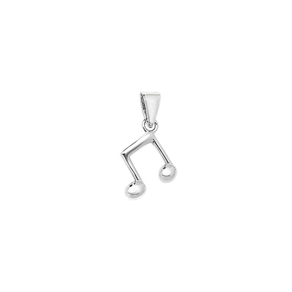 Aeon Sterling Silver Music Charm Pendant Necklace Chain - Hypoallergenic Sterling Silver Pendant - Romantic Fashionable Stylish Ladies Jewellery - 22mm * 11mm