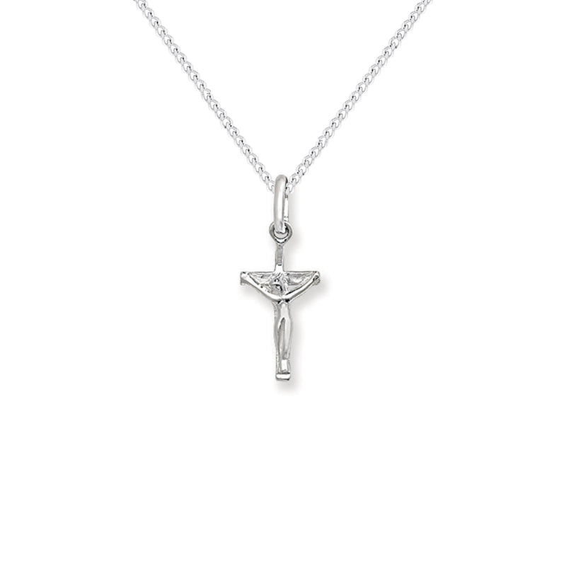 Sterling Silver Small Crucifix Necklace - Hypoallergenic Sterling Silver Jewellery by Aeon - 22mm * 9mm