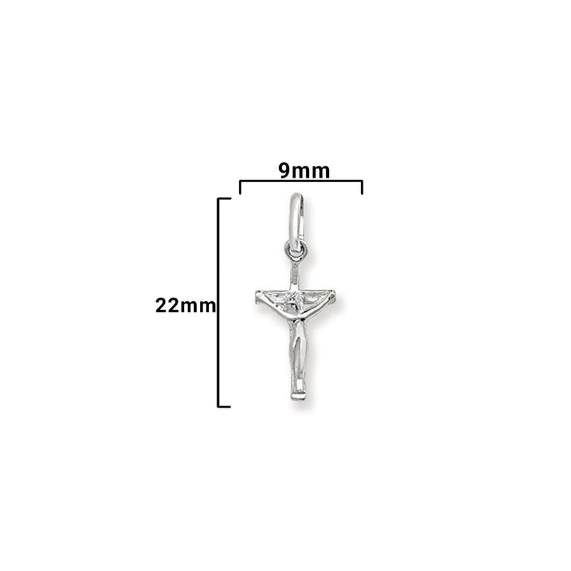 Sterling Silver Small Crucifix Necklace - Hypoallergenic Sterling Silver Jewellery by Aeon - 22mm * 9mm