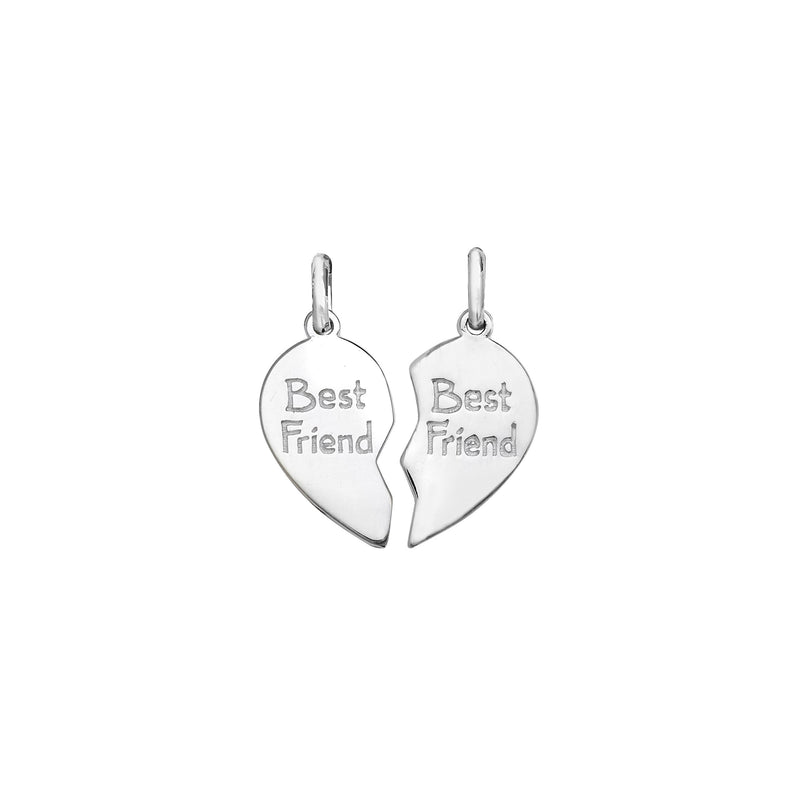 Sterling Silver Best Friends Together Necklace - Hypoallergenic Sterling Silver Jewellery by Aeon - 24mm * 12mm