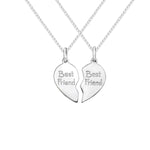 Sterling Silver Best Friends Together Necklace - Hypoallergenic Sterling Silver Jewellery by Aeon - 24mm * 12mm