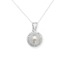 Sterling Silver Pearl Pendant with Cubic Zirconia Surround- Hypoallergenic Sterling Silver Jewellery by Aeon