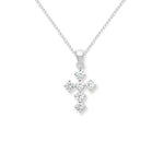 Sterling Silver Cubic Zirconia Cross Necklace - Hypoallergenic Sterling Silver Jewellery by Aeon  - 20mm * 12mm