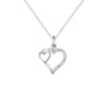 Sterling Silver Two Hearts With Pave Detail Necklace - Hypoallergenic Sterling Silver Jewellery by Aeon - 20mm * 15mm