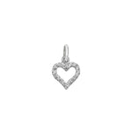 Sterling Silver Pave Set Heart Necklace - Hypoallergenic Sterling Silver Jewellery by Aeon - 16mm * 11mm